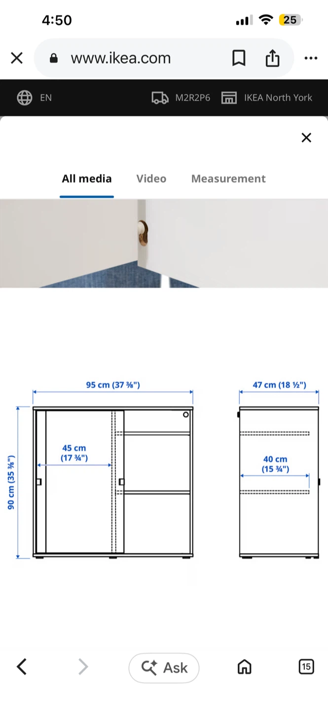IKEA VIHALS Cabinet with Sliding Doors - White - photo 3