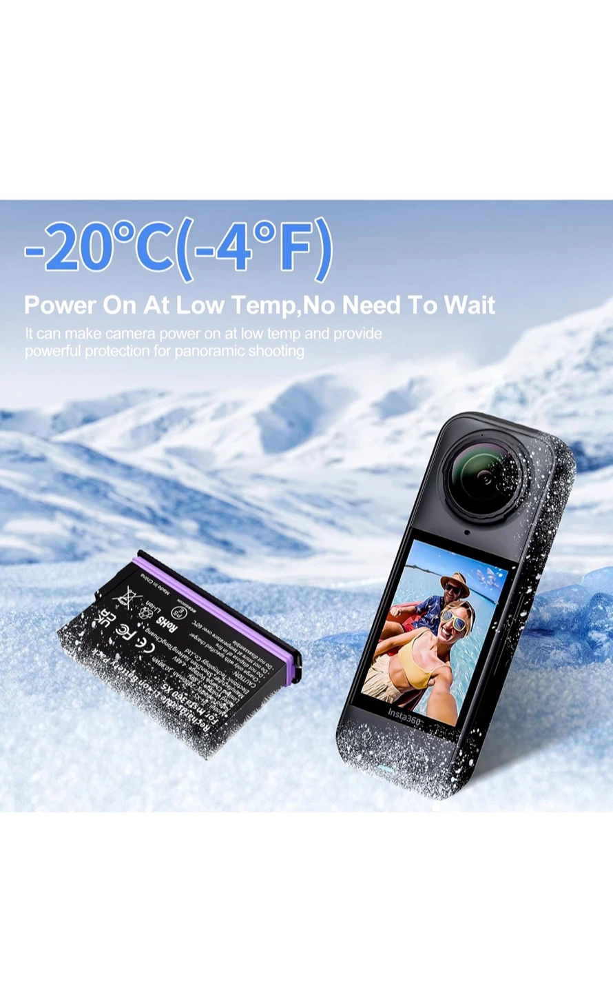 Powerlyt X5 Dual Battery Charger & Batteries for Insta360 X5 - photo 2