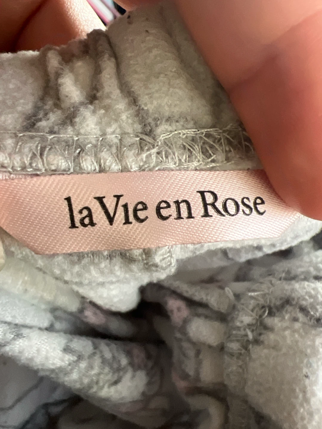 La Vie en Rose Grey Bunny Fleece Pajama Pants