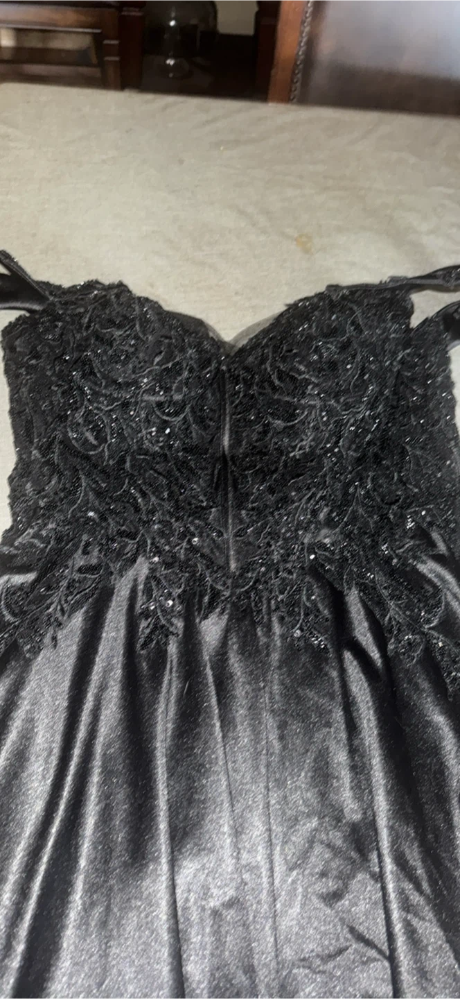 Black Beaded Corset Dress