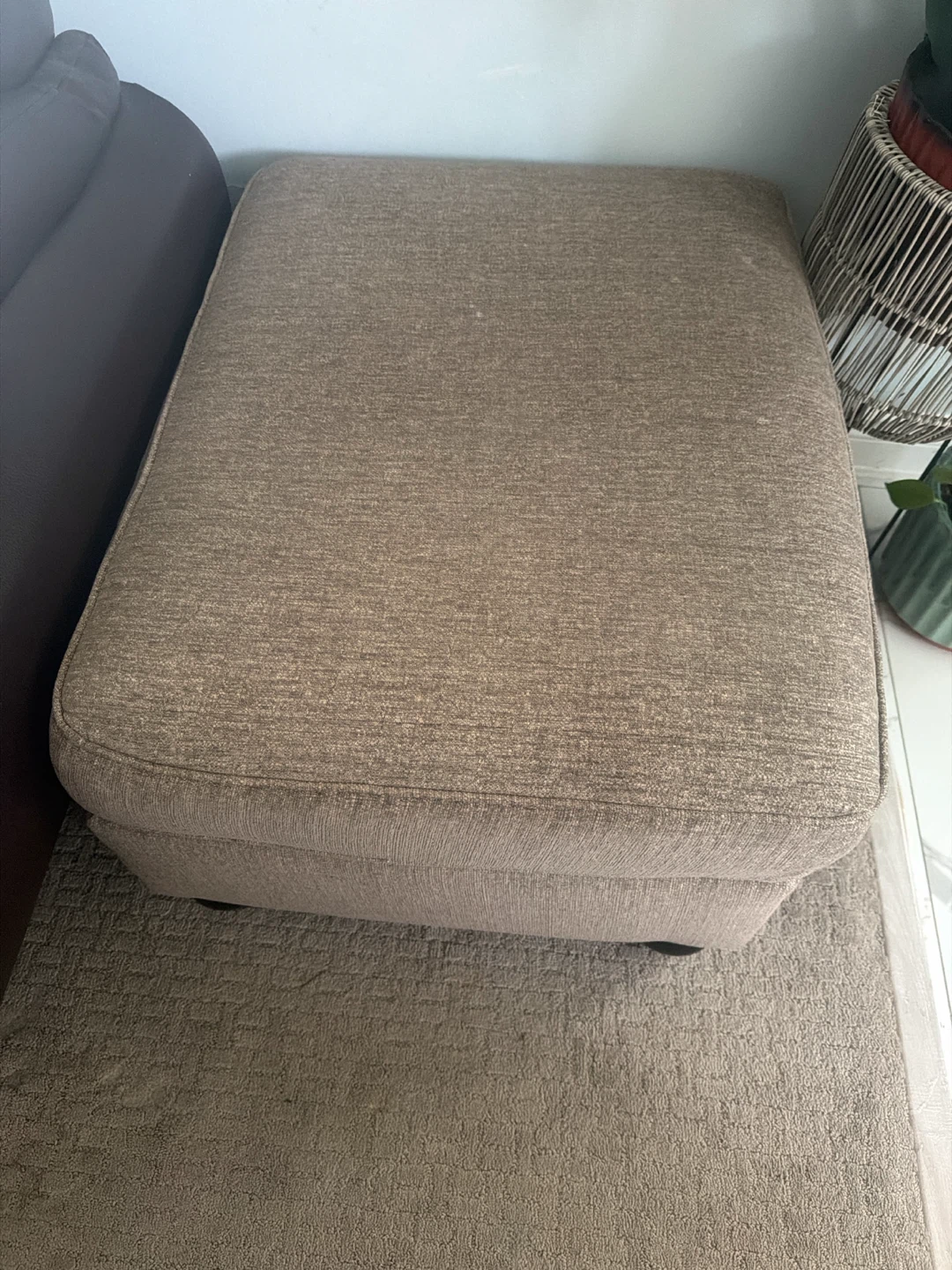 Brown Fabric Ottoman