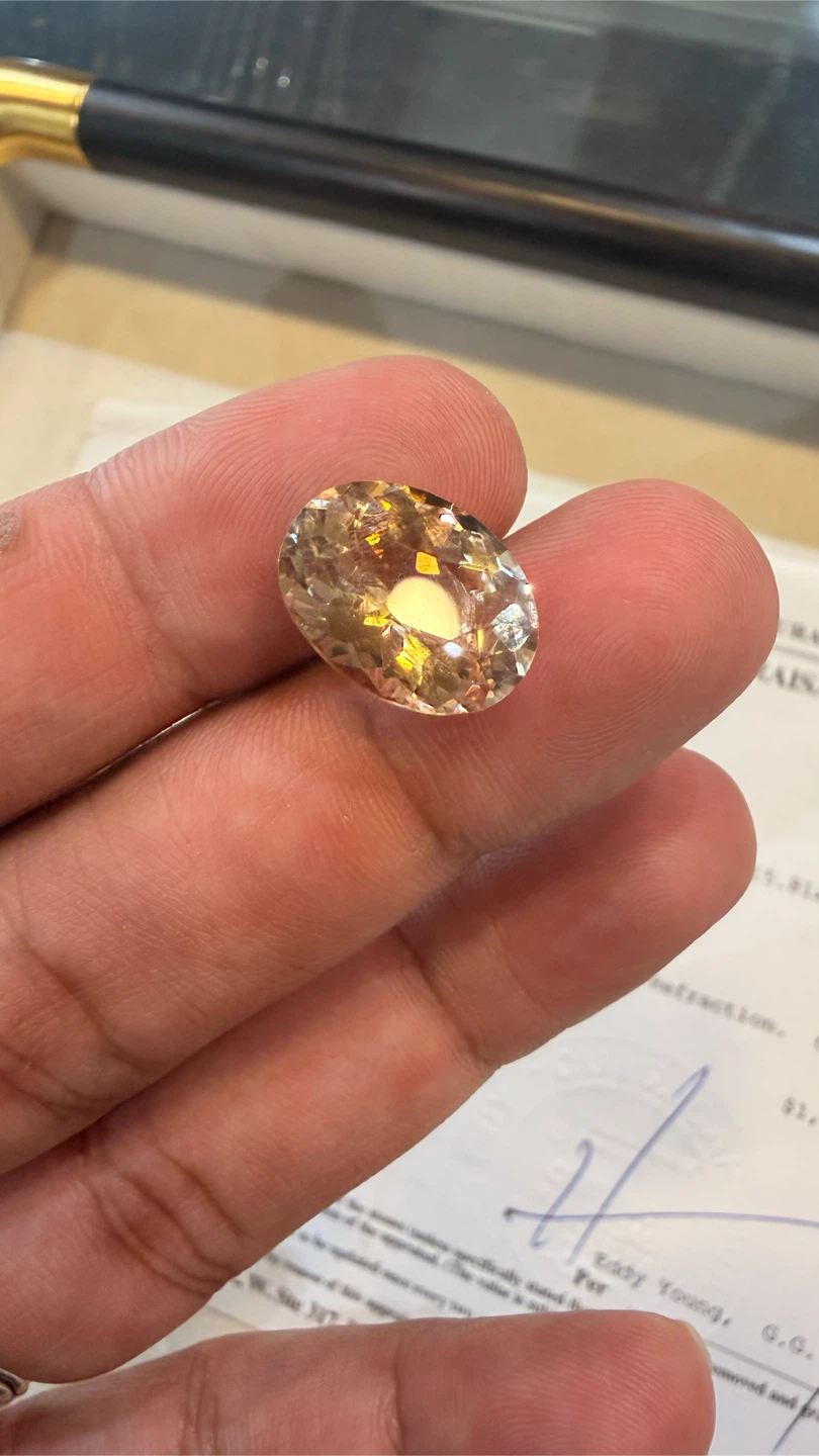 Certified Oval golden brown Topaz loose gemstone - photo 2