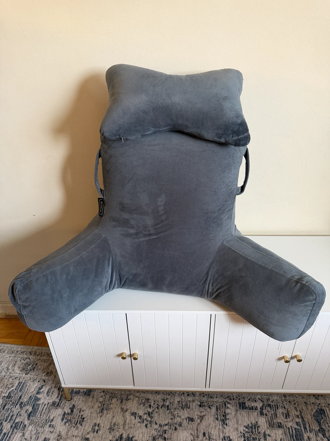 Grey Reading Pillow  Detachable Headrest