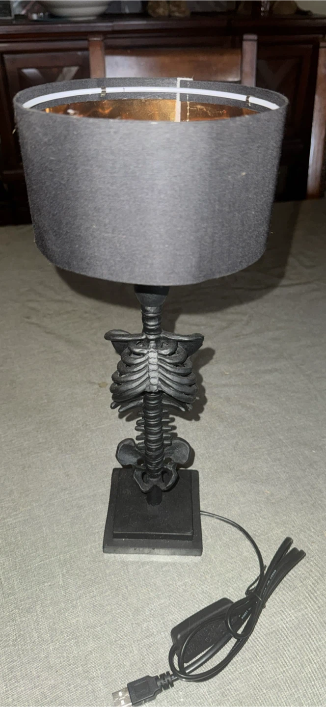 Skeleton Desk Lamp with Black Shade