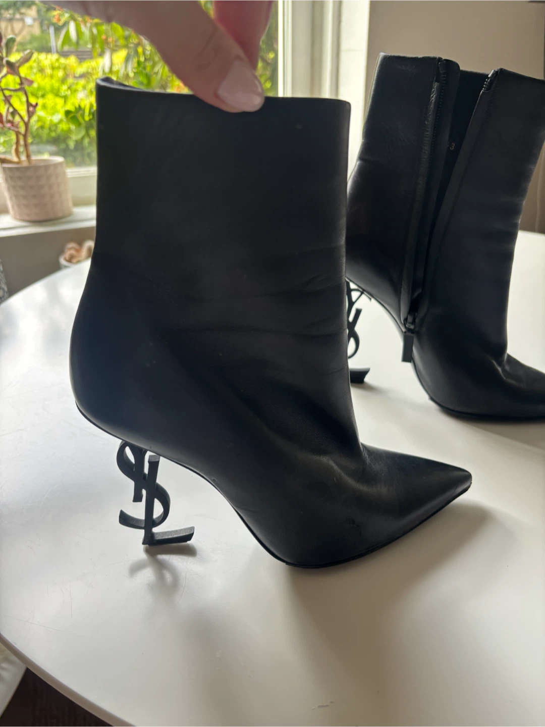 Yves Saint Laurent Black Leather Ankle Boots
