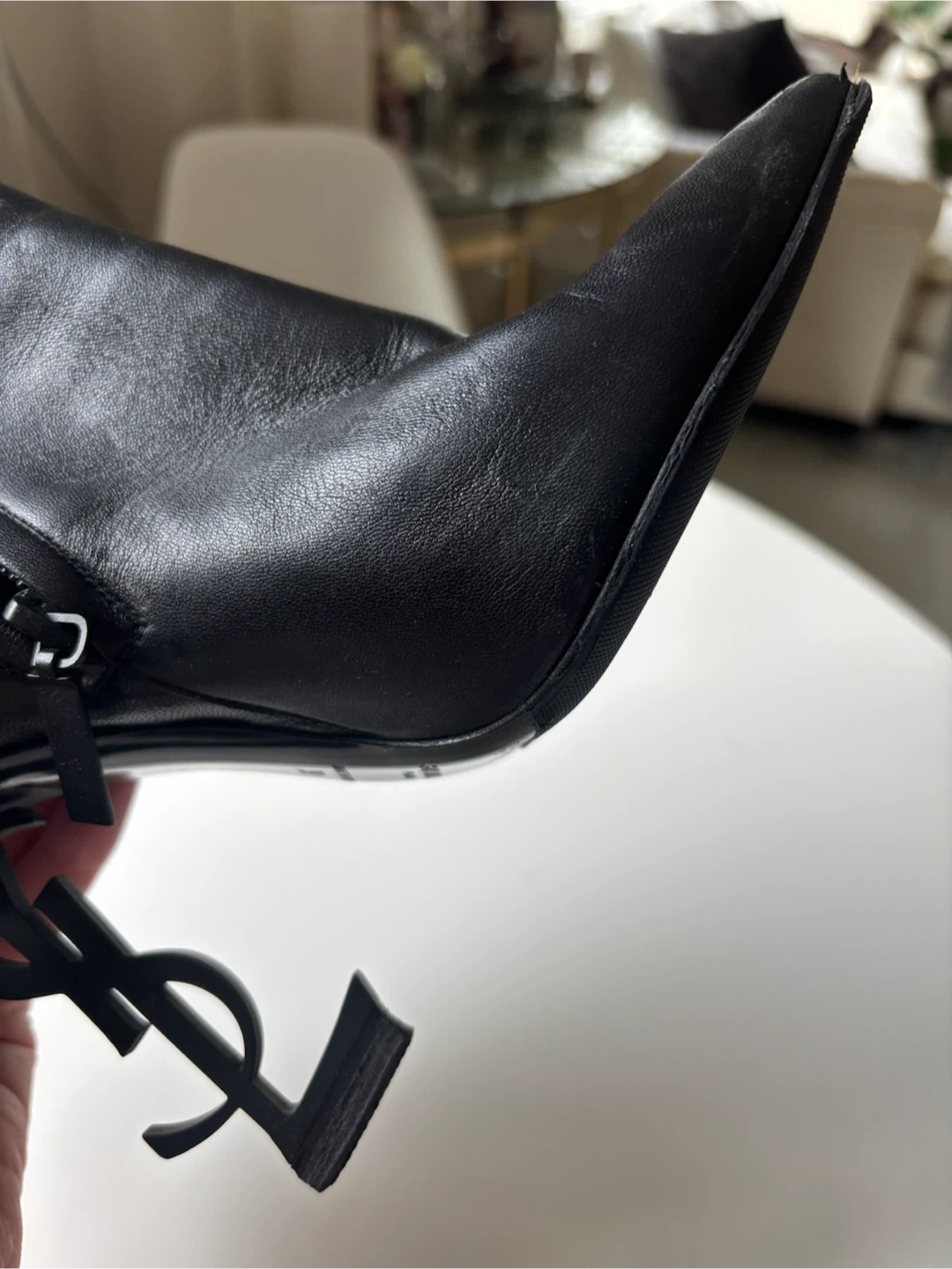 Yves Saint Laurent Black Leather Ankle Boots - photo 3