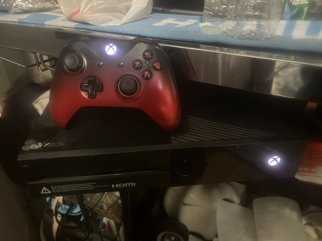Xbox One S Console with Red Controller