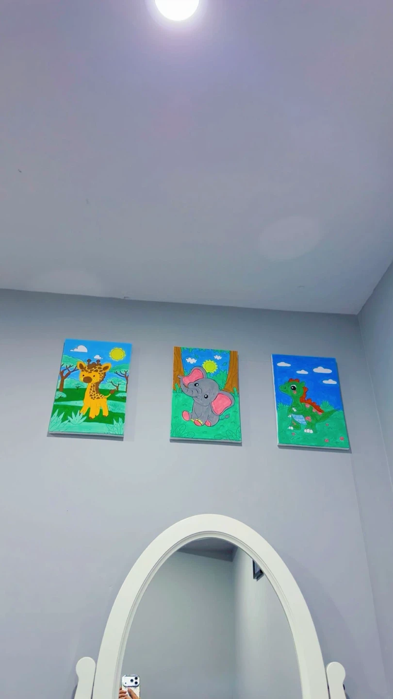 Set of 3 Kids' Animal Paintings