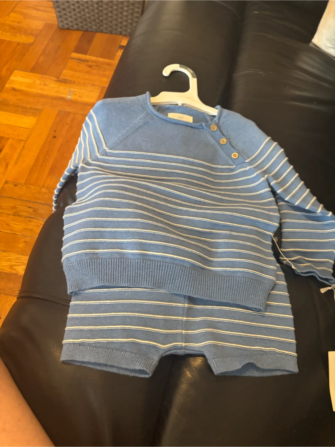 Cloud Island Baby Blue  Sweater and Shorts Set - 18 Months