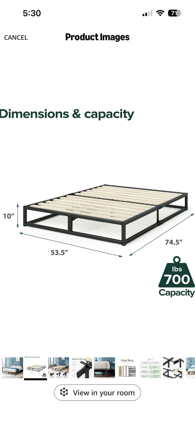 Zinus Black Metal Bed Frame FULL - photo 4
