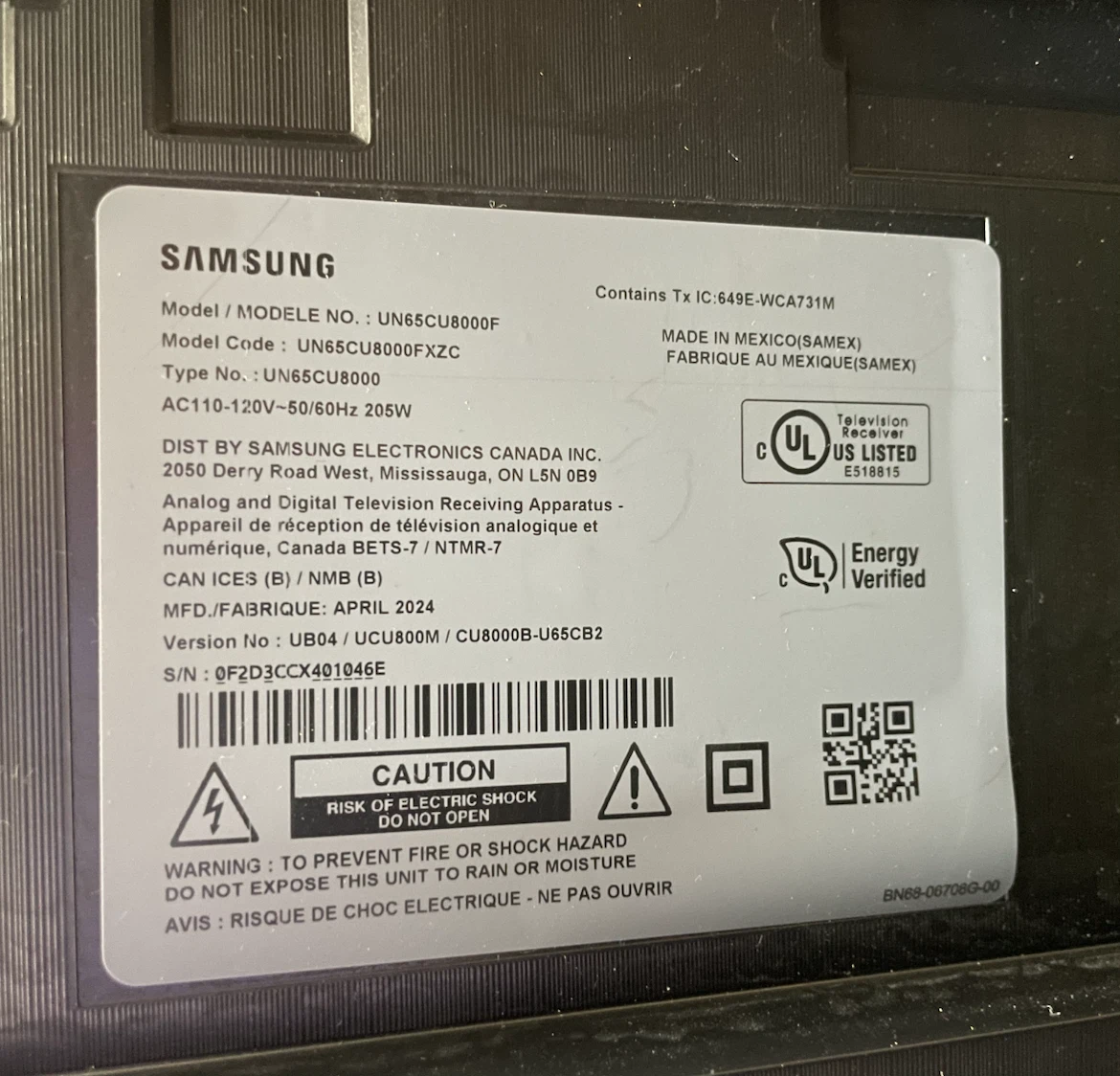 Tv 65” screen cracked Samsung - photo 2