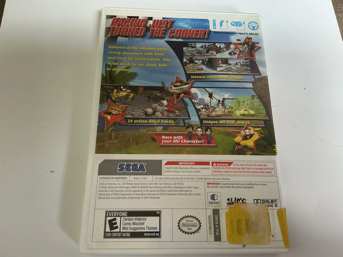 Sonic & Sega All-Stars Racing - Nintendo Wii Game - photo 3