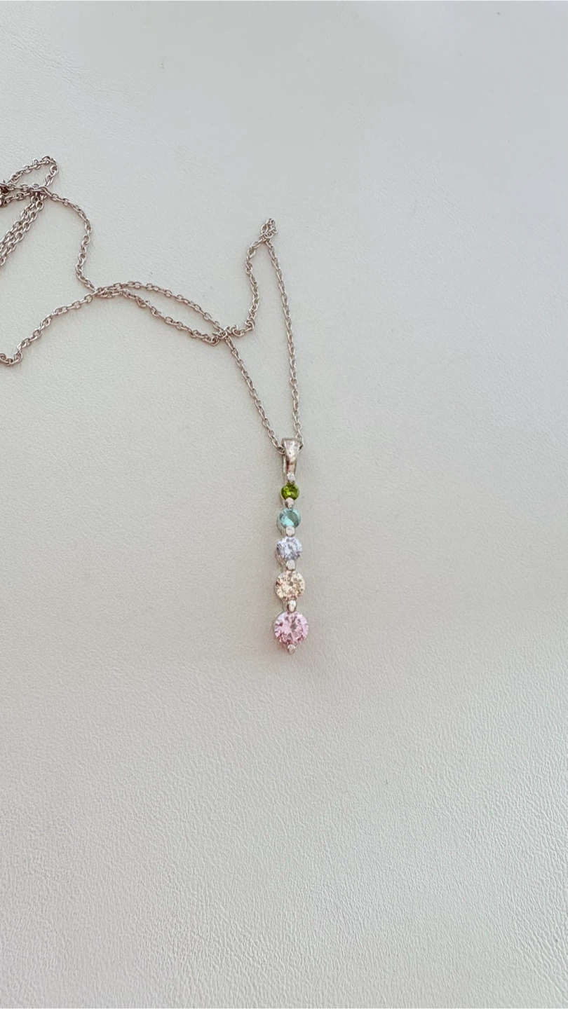 Multi coloured  925 Sterling Silver Pendant 18” - photo 3