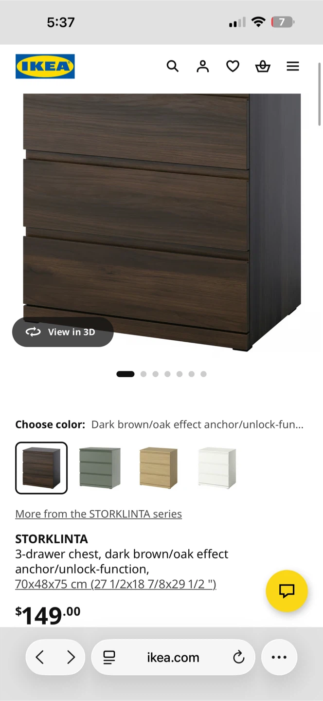 IKEA STORKLINTA 3-drawer chest - photo 2