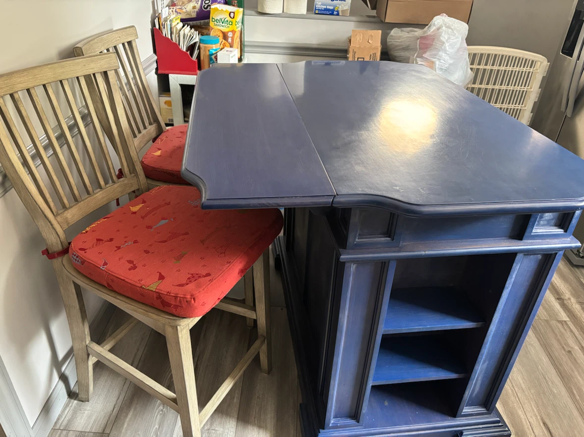 Blue Kitchen Island with Chairs - photo 3