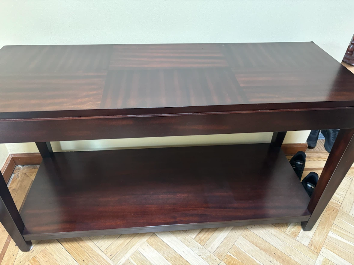 Dark Wood Console Table with Shelf - photo 3