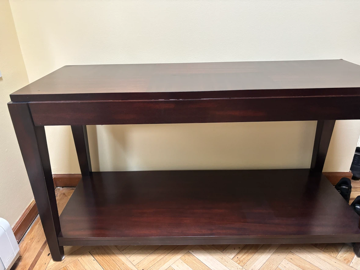 Dark Wood Console Table with Shelf - photo 4