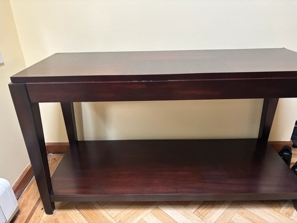 Dark Wood Console Table with Shelf - photo 5
