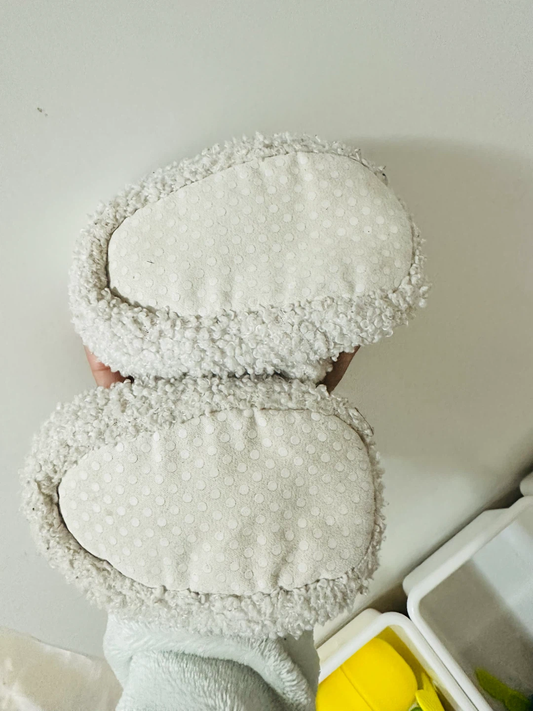 Cute White Teddy Bear Baby Slippers - photo 2