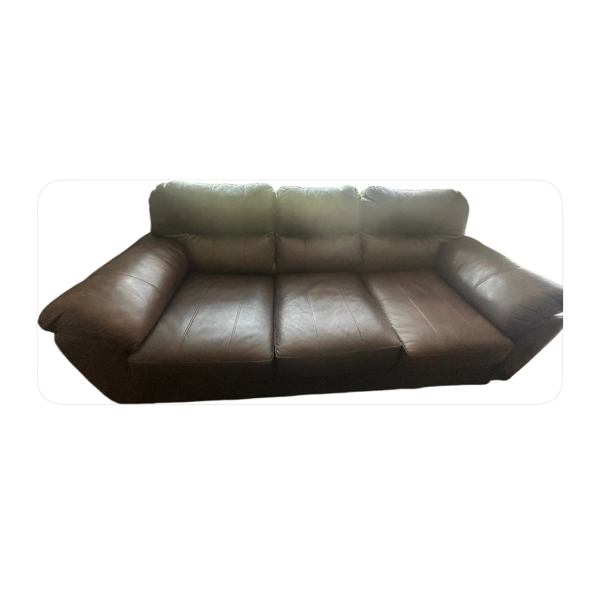 Brown Leather Sofa - photo 2