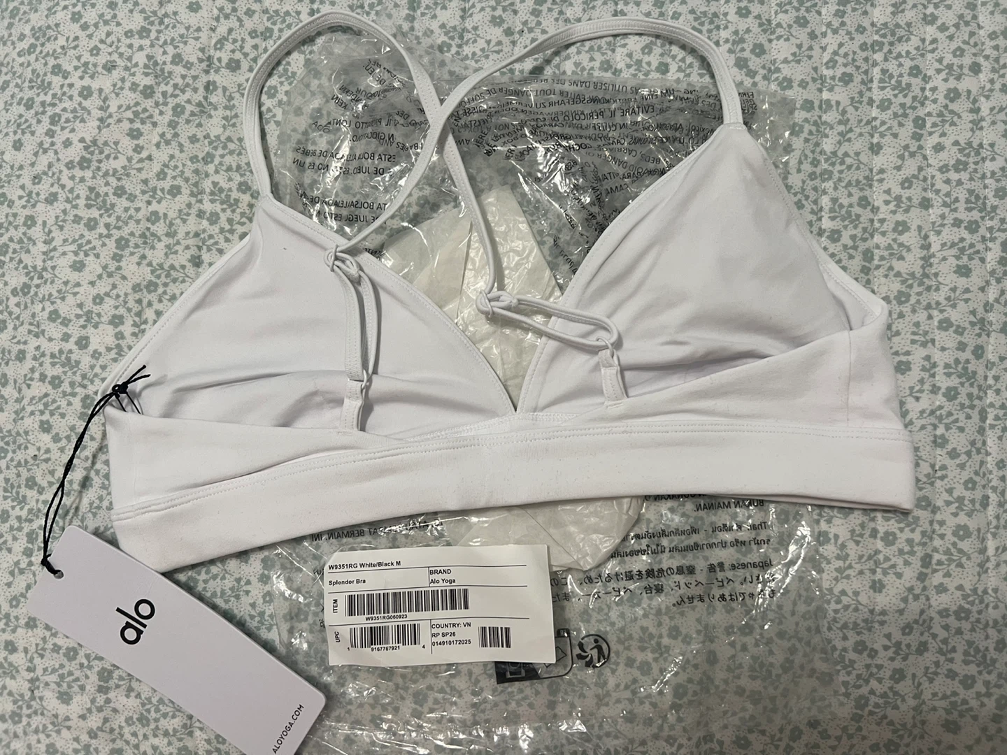 Alo Yoga Splendor Bra - White/Black - Medium - photo 2