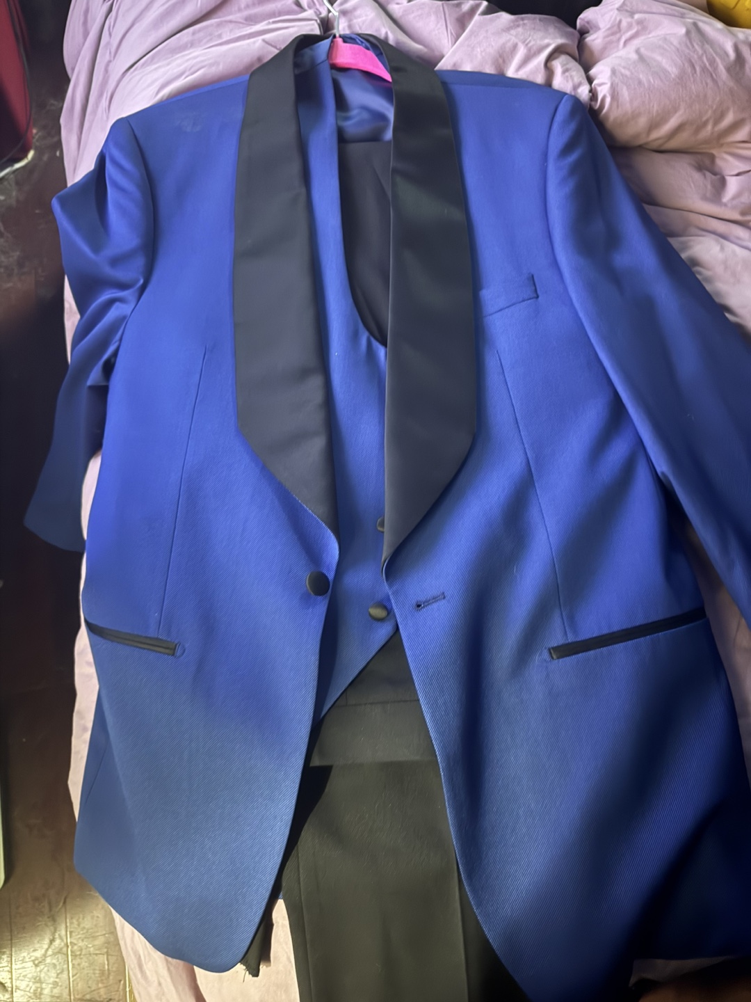 Blue Shawl Lapel Tuxedo with Vest