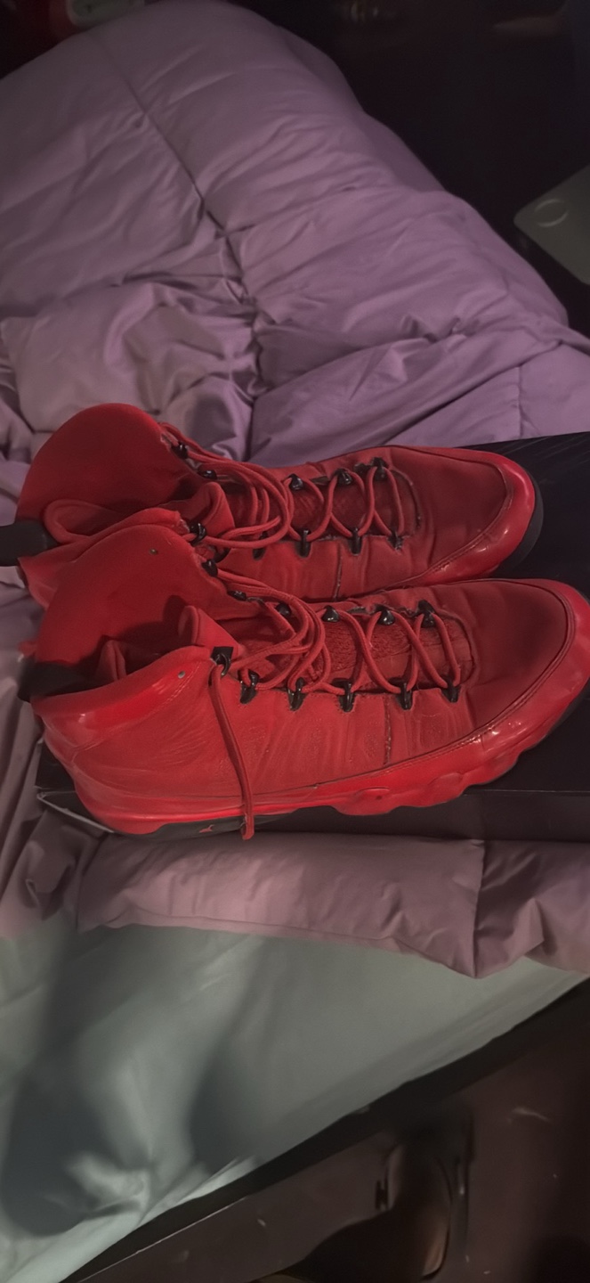 Red Nike Air Jordan 9 Sneakers