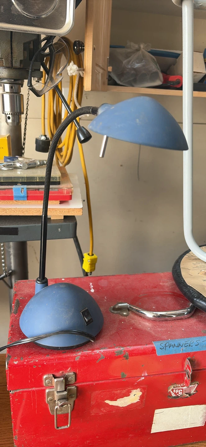 Blue Gooseneck Task Lamp