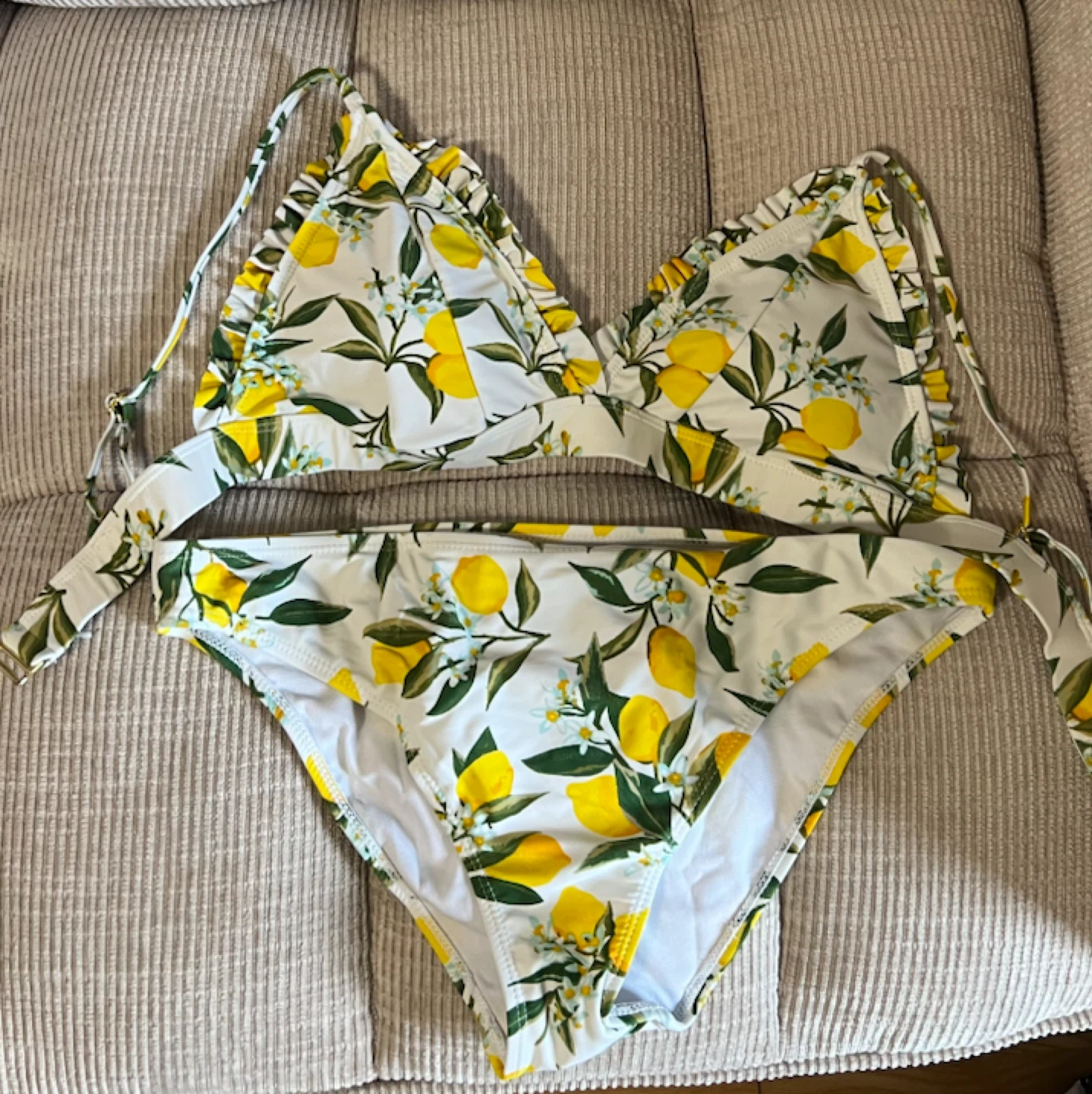 Cabana del Sol Lemon Print Bikini Set