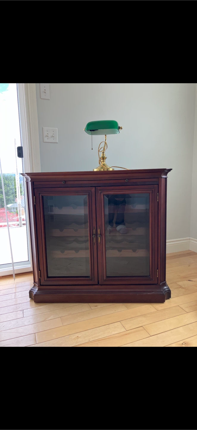 Wooden Wine Cabinet with Glass Doors