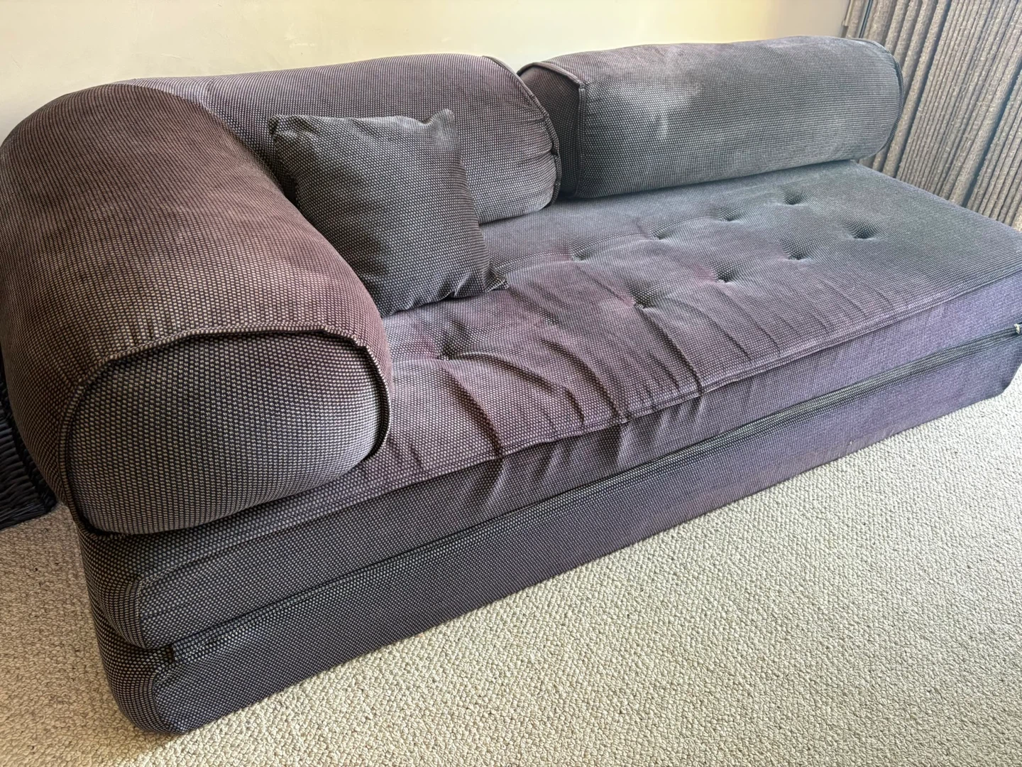 Dark Grey Loveseat Sofa with Pillows