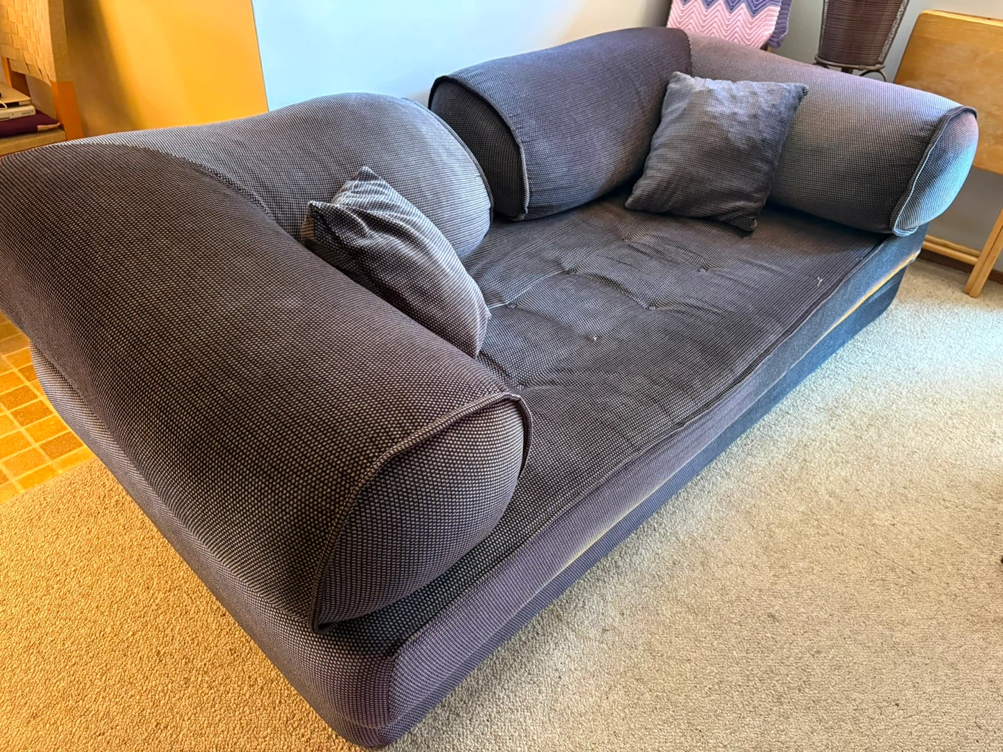 Dark Grey Loveseat Sofa with Pillows - photo 3