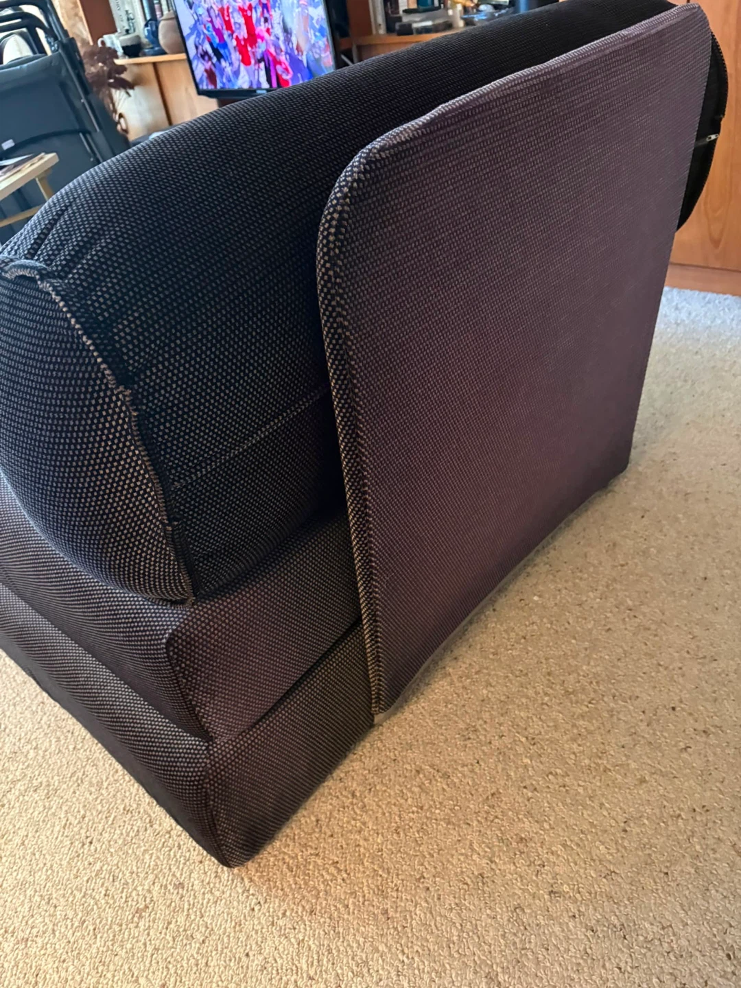 Dark Grey Loveseat Sofa with Pillows - photo 4
