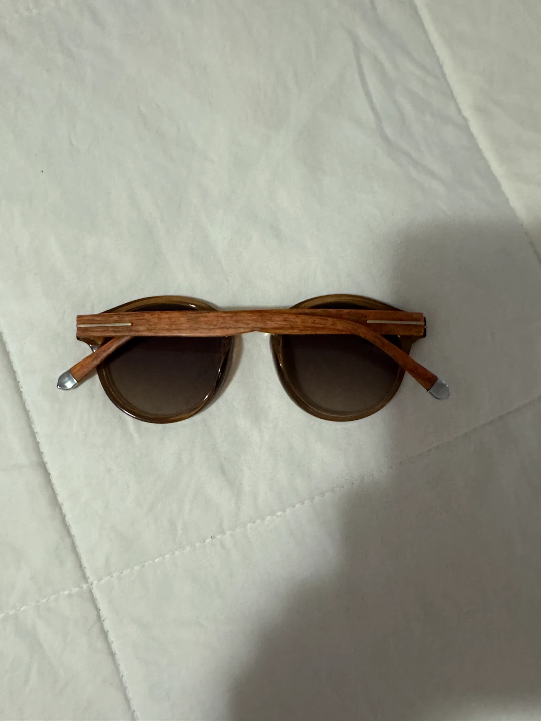 Ray-Ban Brown Round Sunglasses with Wood Detail - photo 2