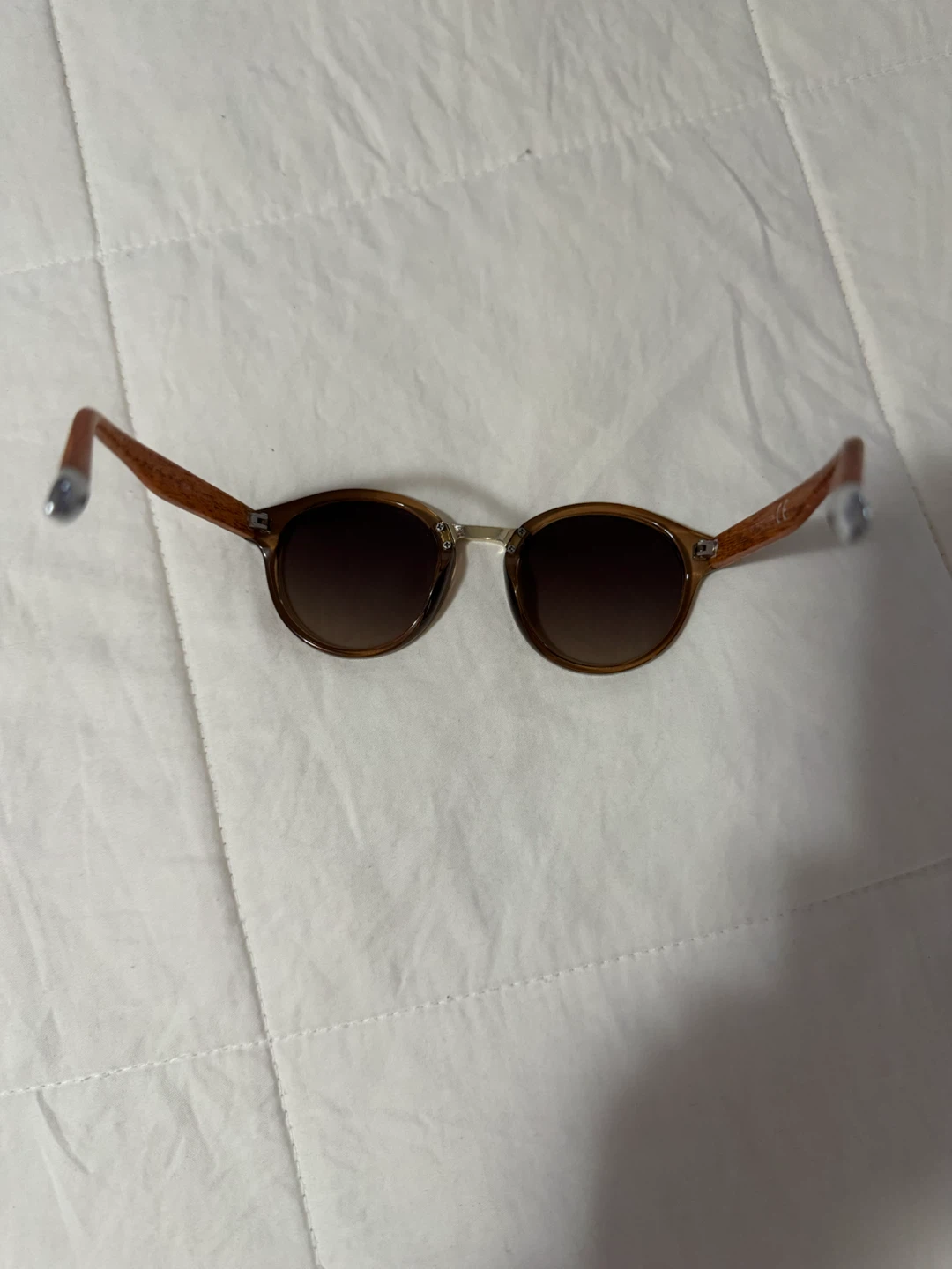 Ray-Ban Brown Round Sunglasses with Wood Detail - photo 4