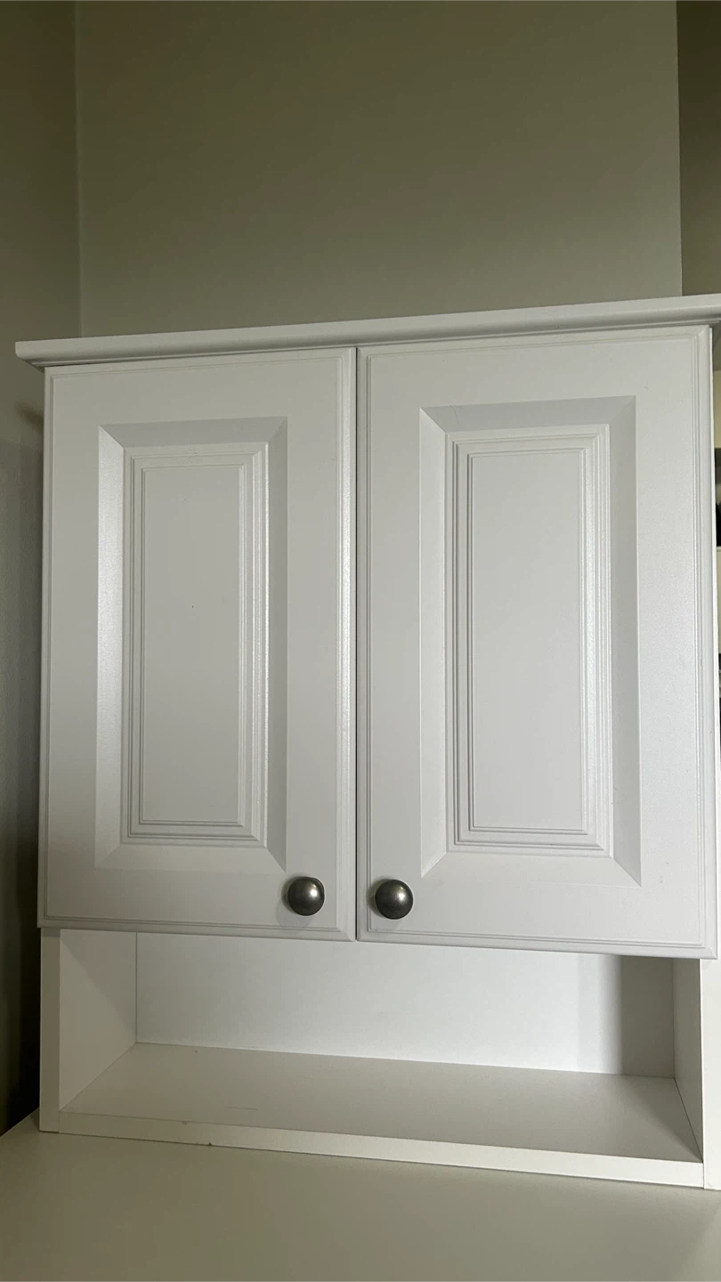 White Wall Cabinet with Double Doors
