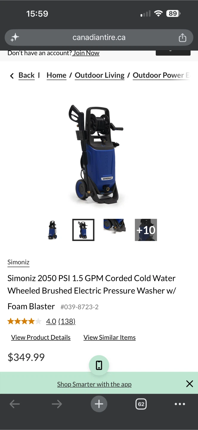 Simoniz 2050 PSI Electric Pressure Washer - photo 2