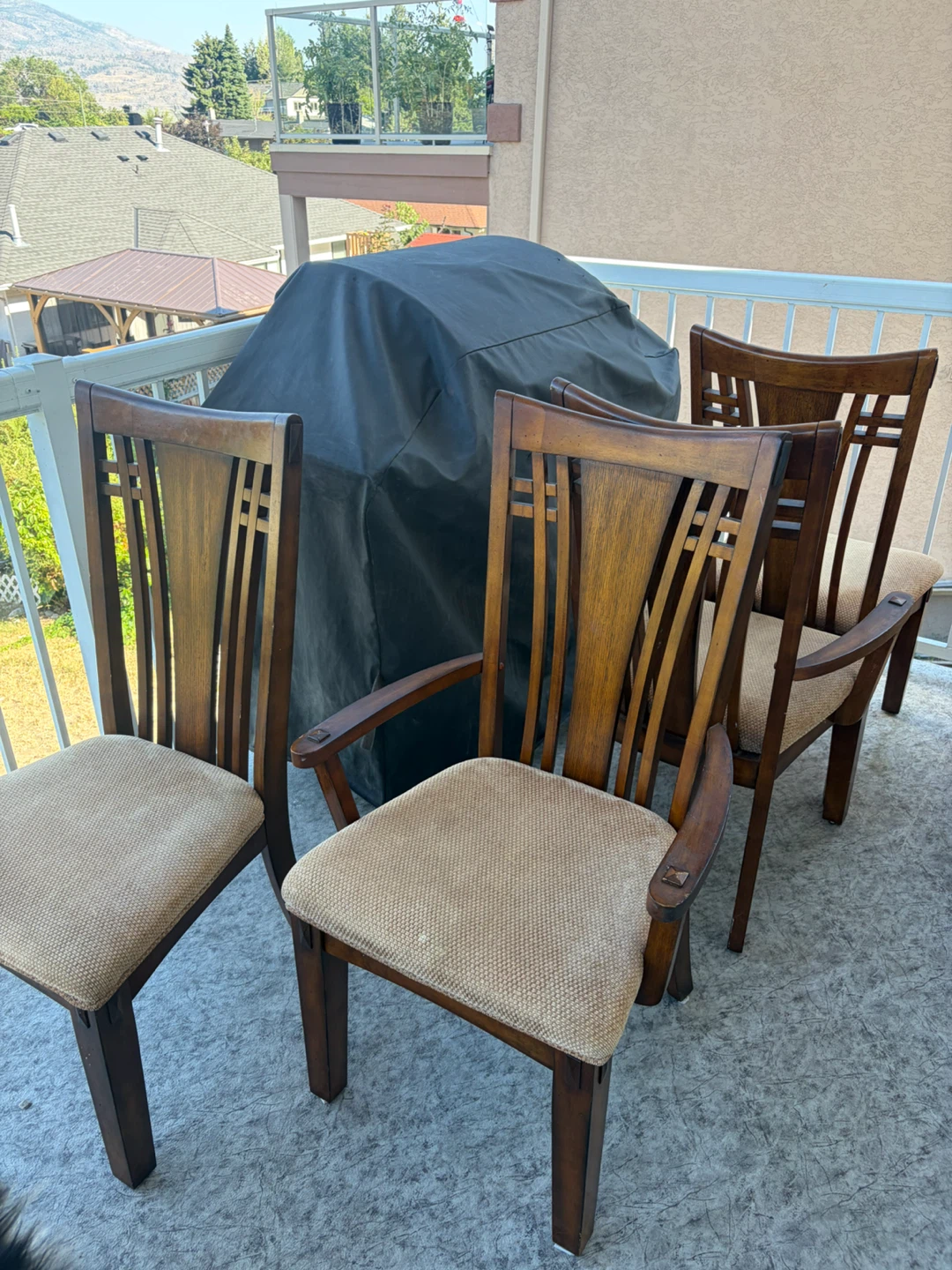 Set of 4 Wood Dining Chairs