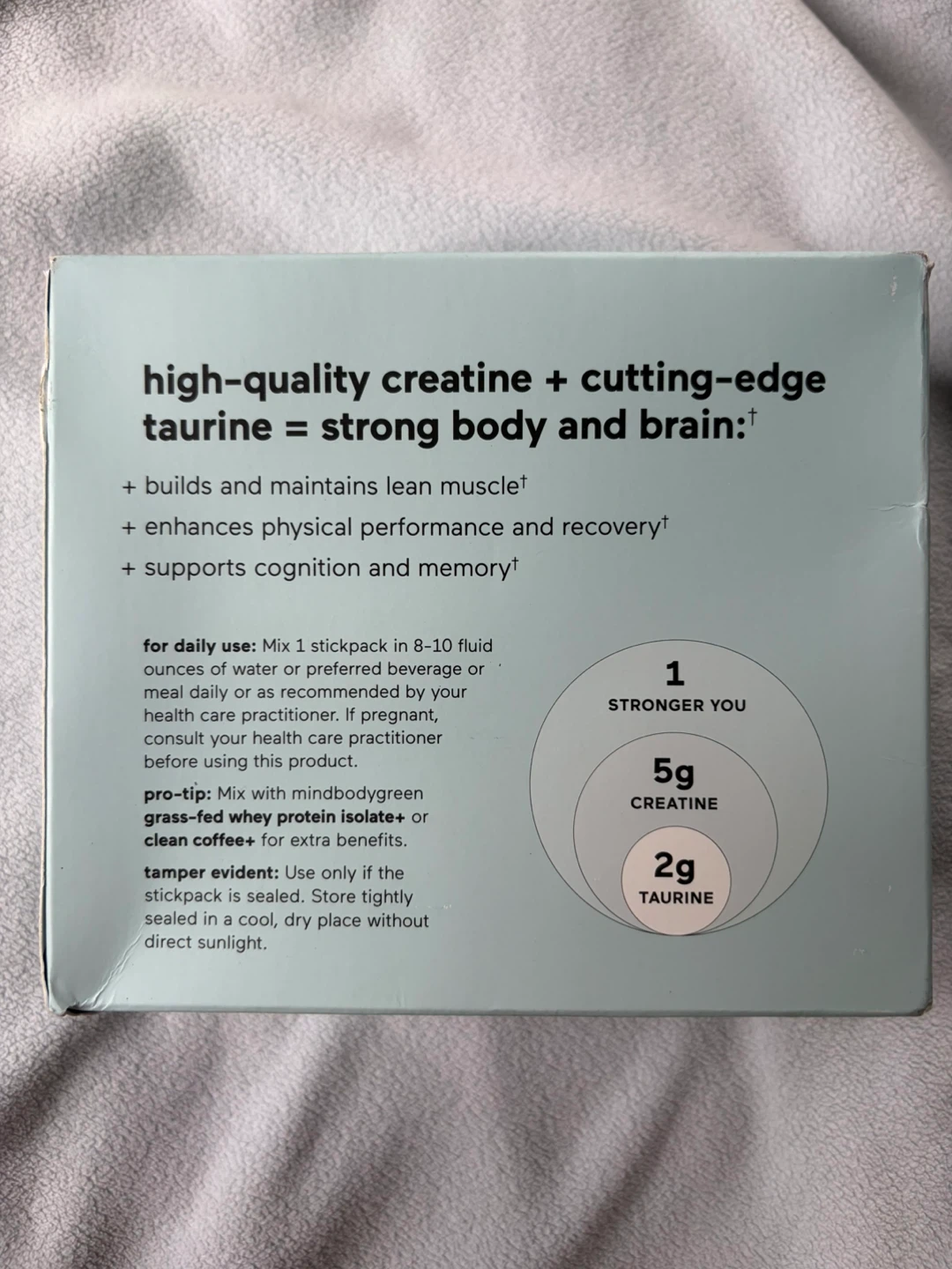 Mindbodygreen Creatine+ w/Taurine+ 30 Stickpacks Unflavored - photo 2