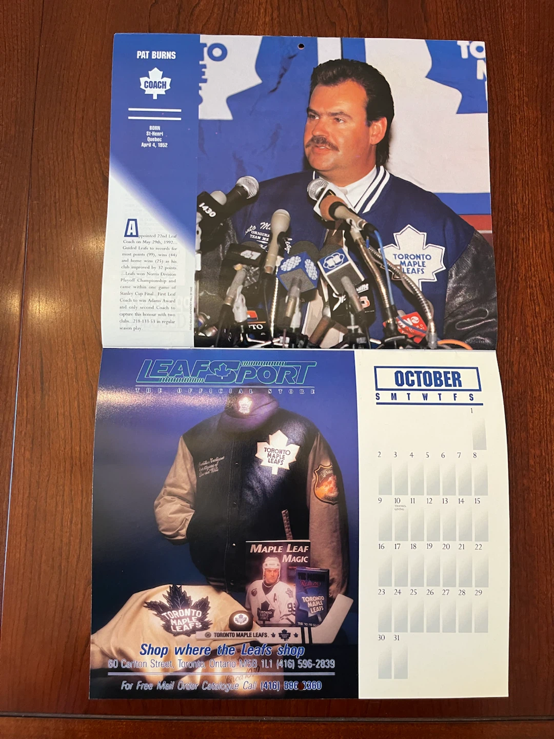 1993-94 Toronto Maple Leafs Calendar - photo 5