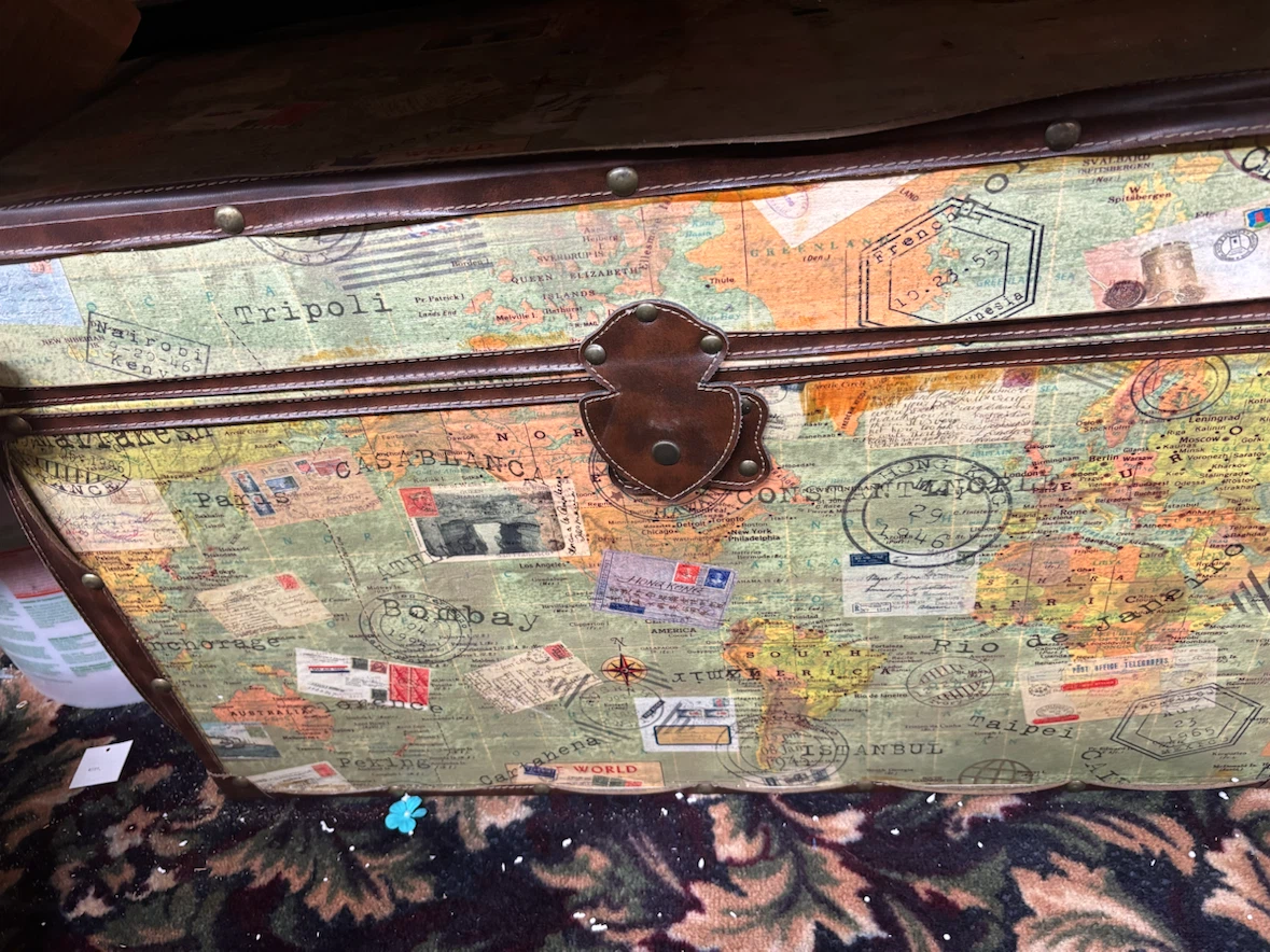 Vintage World Map Trunk Coffee Table