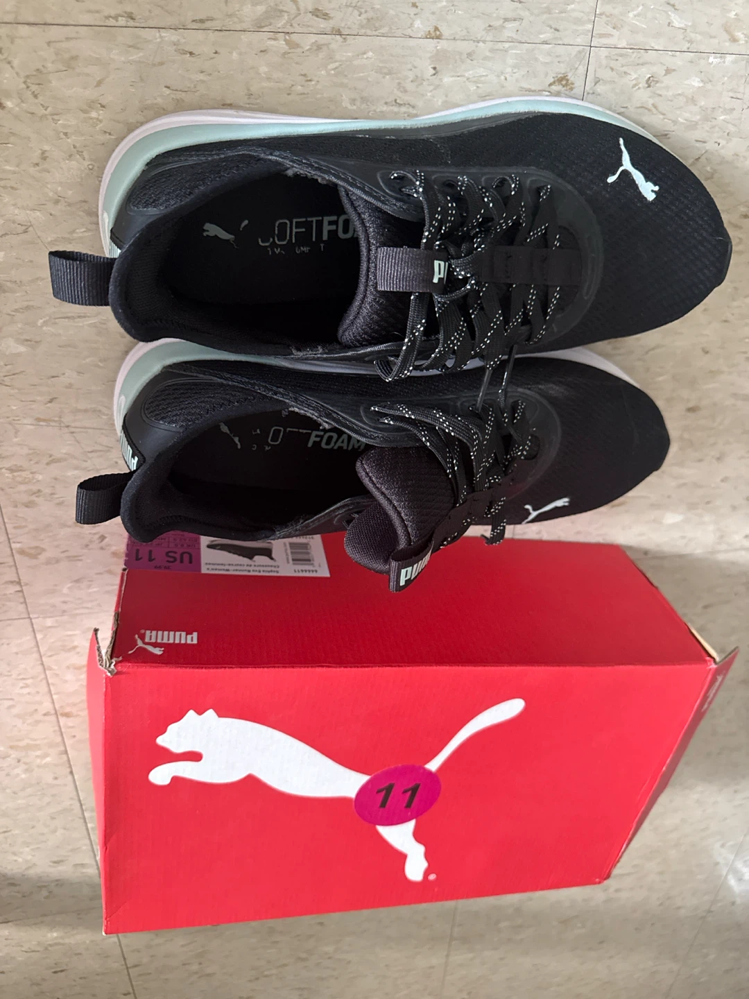 Puma Running Shoes - Black/White - Size 11 - photo 3