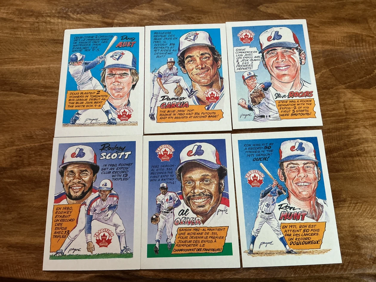 6. 1992 NABISCO BRANDS JAYS & EXPOS Baseball Cards !