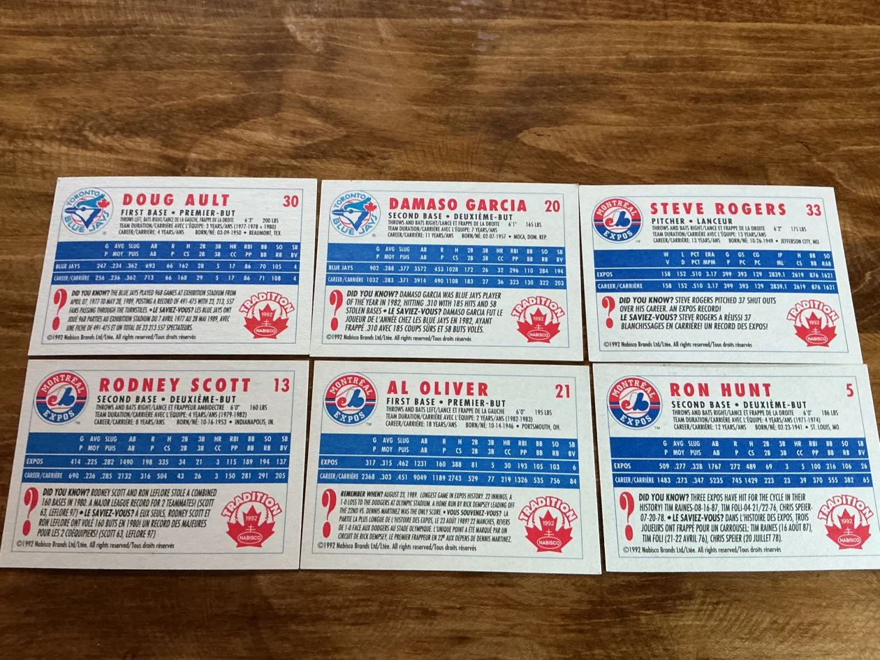 6. 1992 NABISCO BRANDS JAYS & EXPOS Baseball Cards ! - photo 4