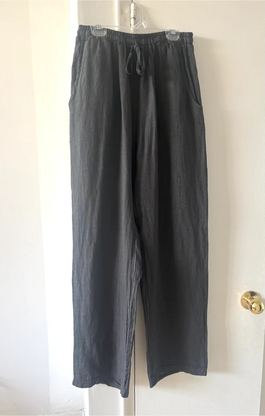 Italian 100% Linen Pants, anthracite color. XS but fits S.