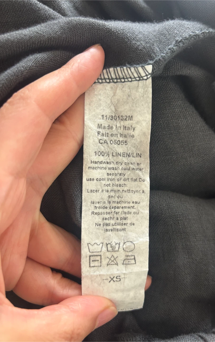 Italian 100% Linen Pants, anthracite color. XS but fits S. - photo 4