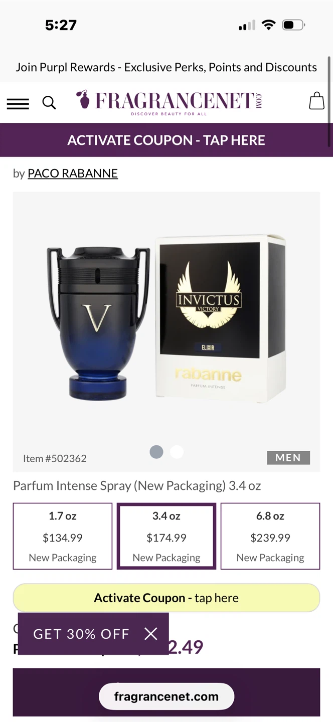 Paco Rabanne Invictus Victory Elixir Parfum Intense Spray 3.4 oz - photo 2
