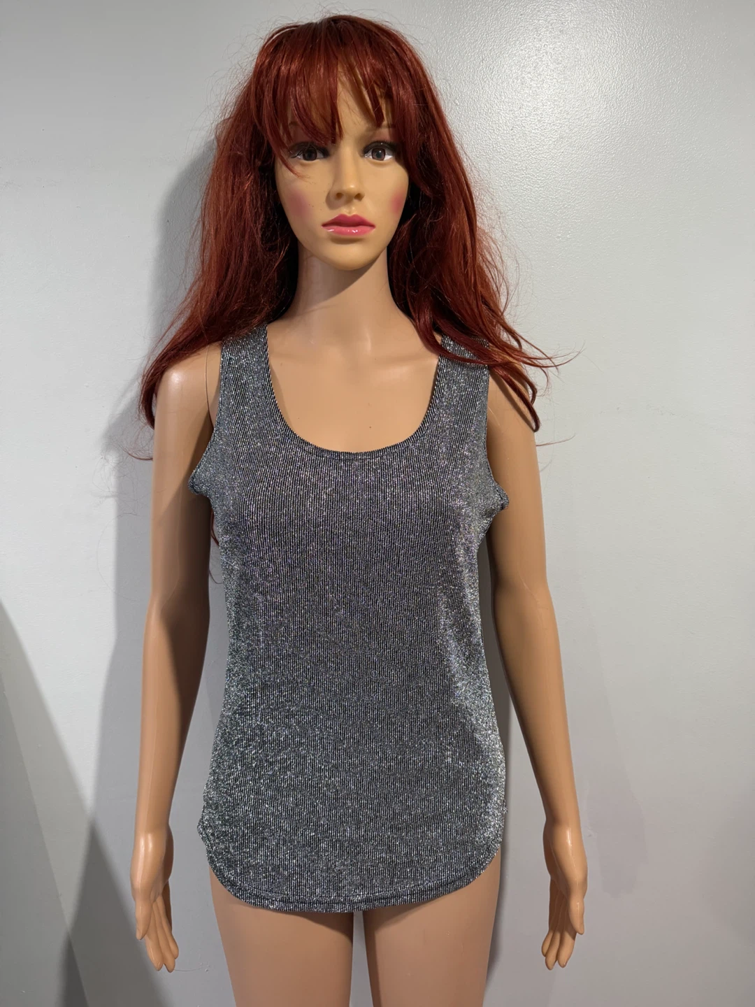 Sparkly Silver Tank Top - Size Medium