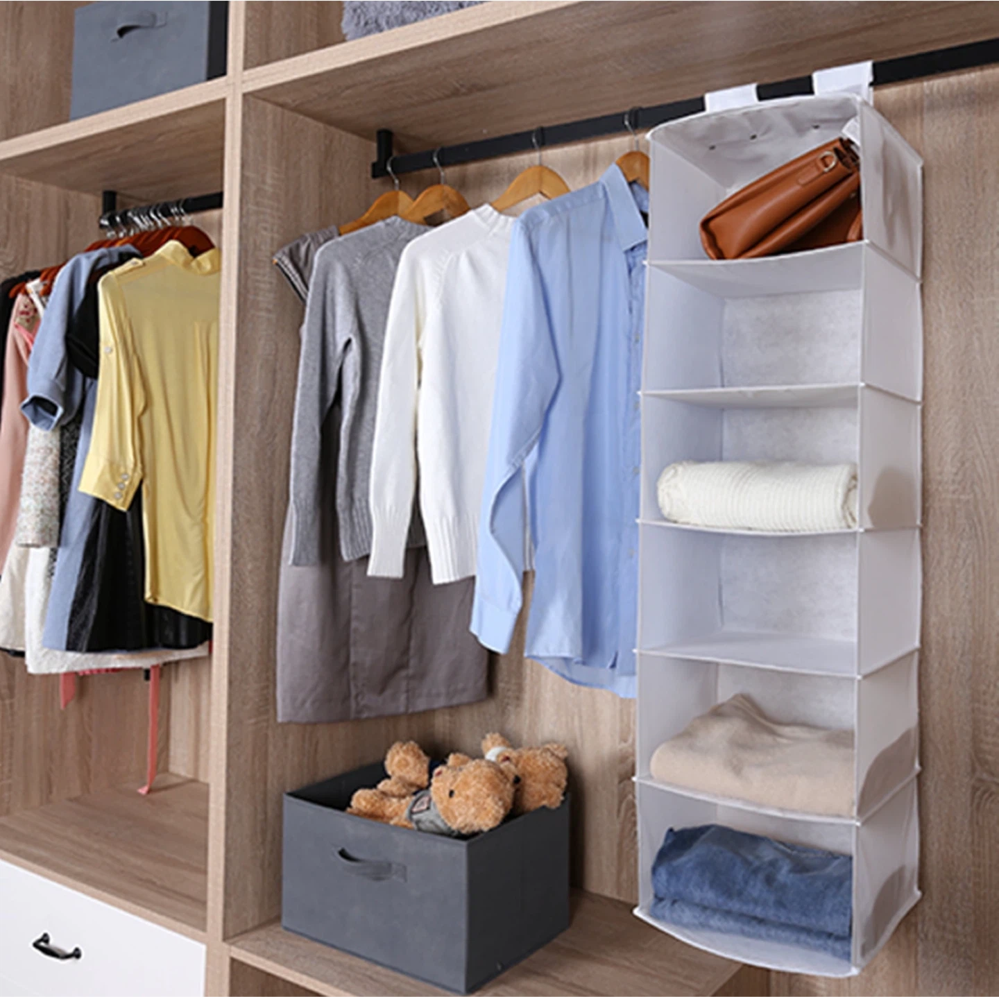 6 Shelf Non Woven Hanging Closet for Sale - photo 2