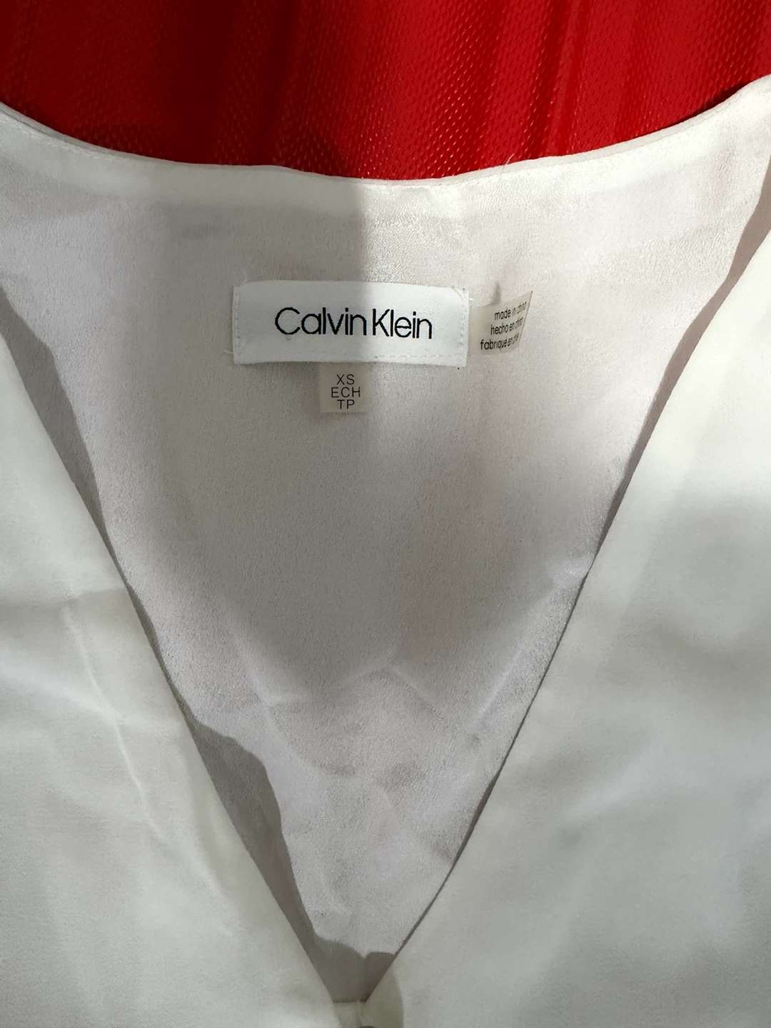 Calvin Klein White Sheer Blouse - photo 2